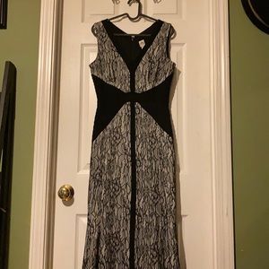 Size 4 black and white lace long ball gown